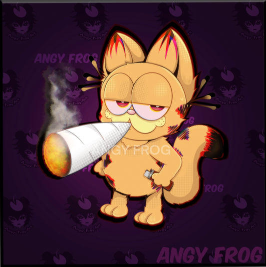 Garfield smoking a fat doobie sticker