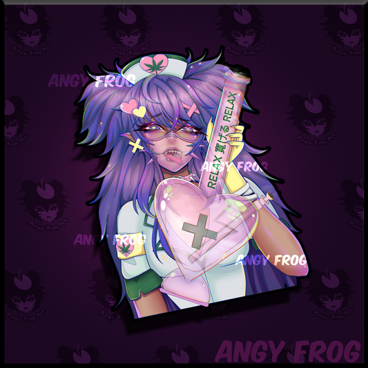 Purple Kush Nurse Sticker