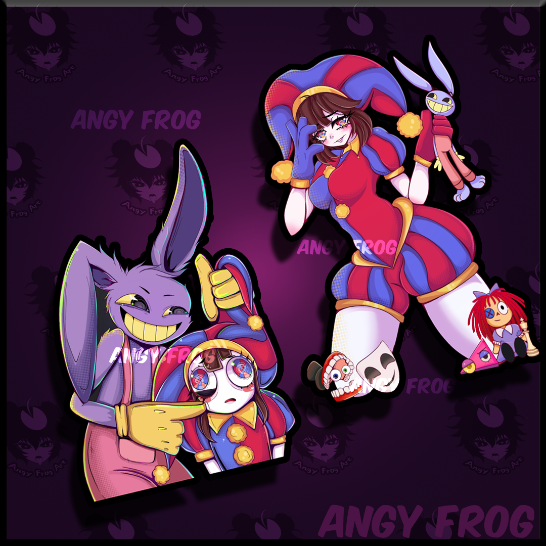 Digital Circus pomni and Jax stickers