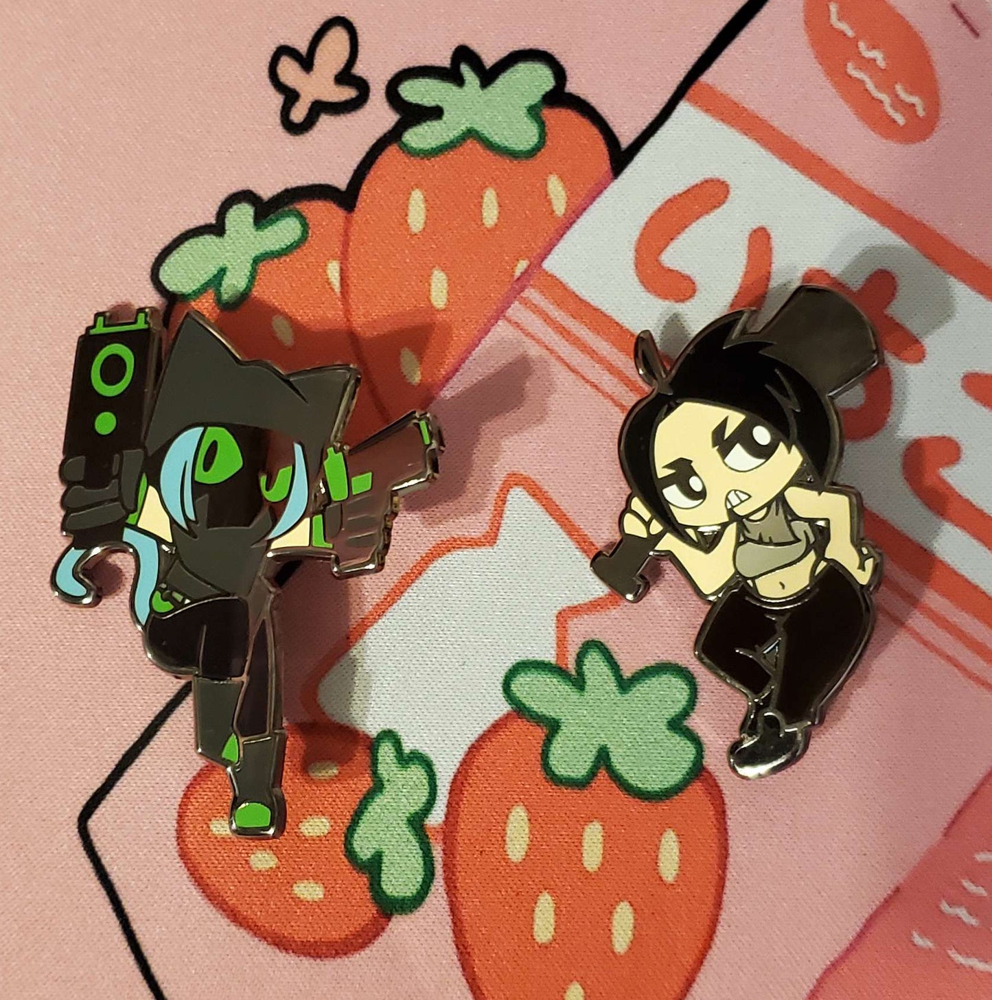 Enamel Pins: Axi and Vann