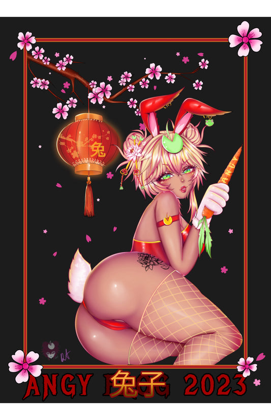 Year of the Angy Rabbit print